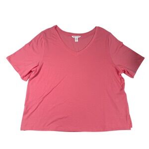 Athleta Nighttime Bliss Sleep Tee Pink V-Neck Short Sleeve Women's Size L NWTs‎